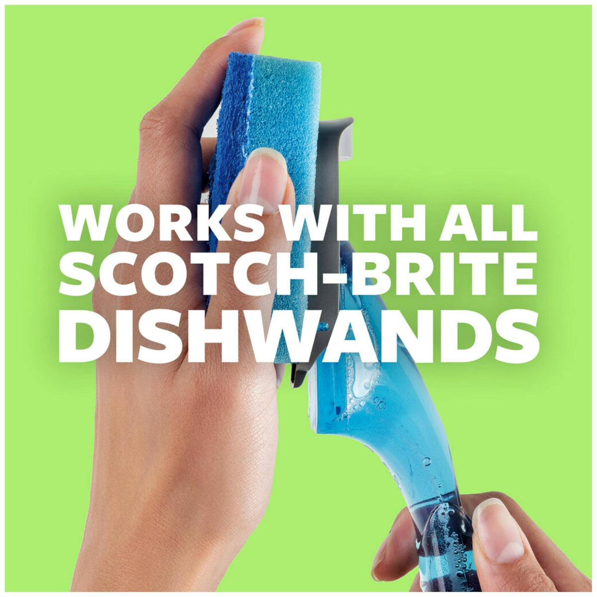 Scotch-Brite Non-Scratch Dishwand Sponge Refills, Dishwand Refills for Cleaning Kitchen, Bathroom, and Household, Non-Scratch Sponges Safe for Non-Stick Cookware, 14 Dishwand Refills