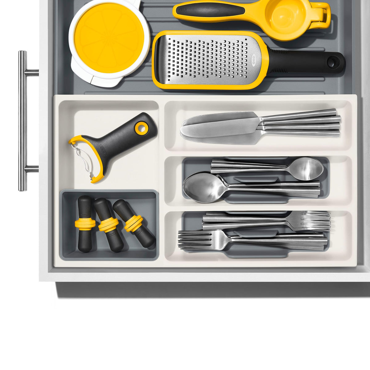 OXO Good Grips Kitchen Drawer, Expandable Utensil Organizer, White