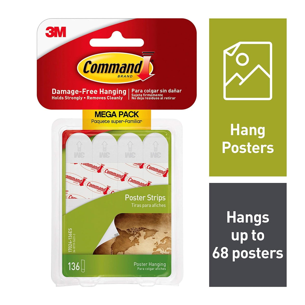 3M Command Adhv Pstr Strip 12 ct product image 1