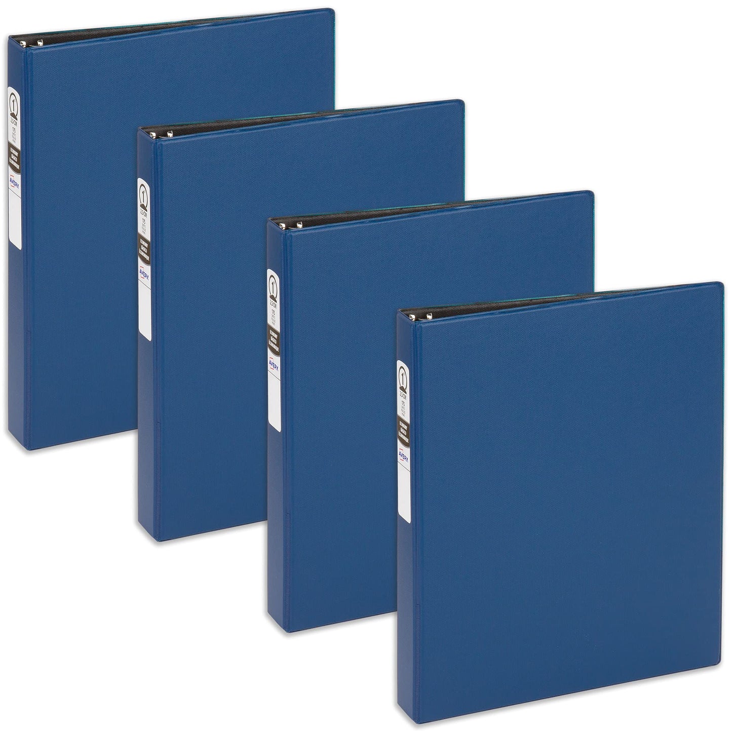 Avery Economy 3 Ring Binders 1 Inch Round Rings, Blue Binder, Great for Home or Office, 4 Pack (03300)