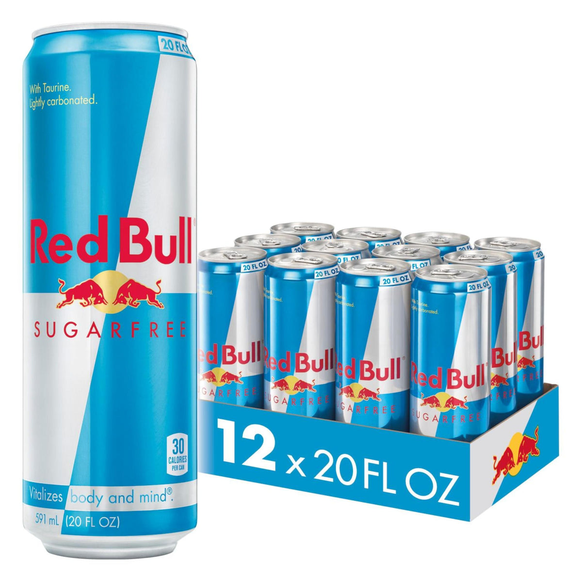 Red Bull Sugar Free Energy Drink, 20 Fl Oz, 12 Cans