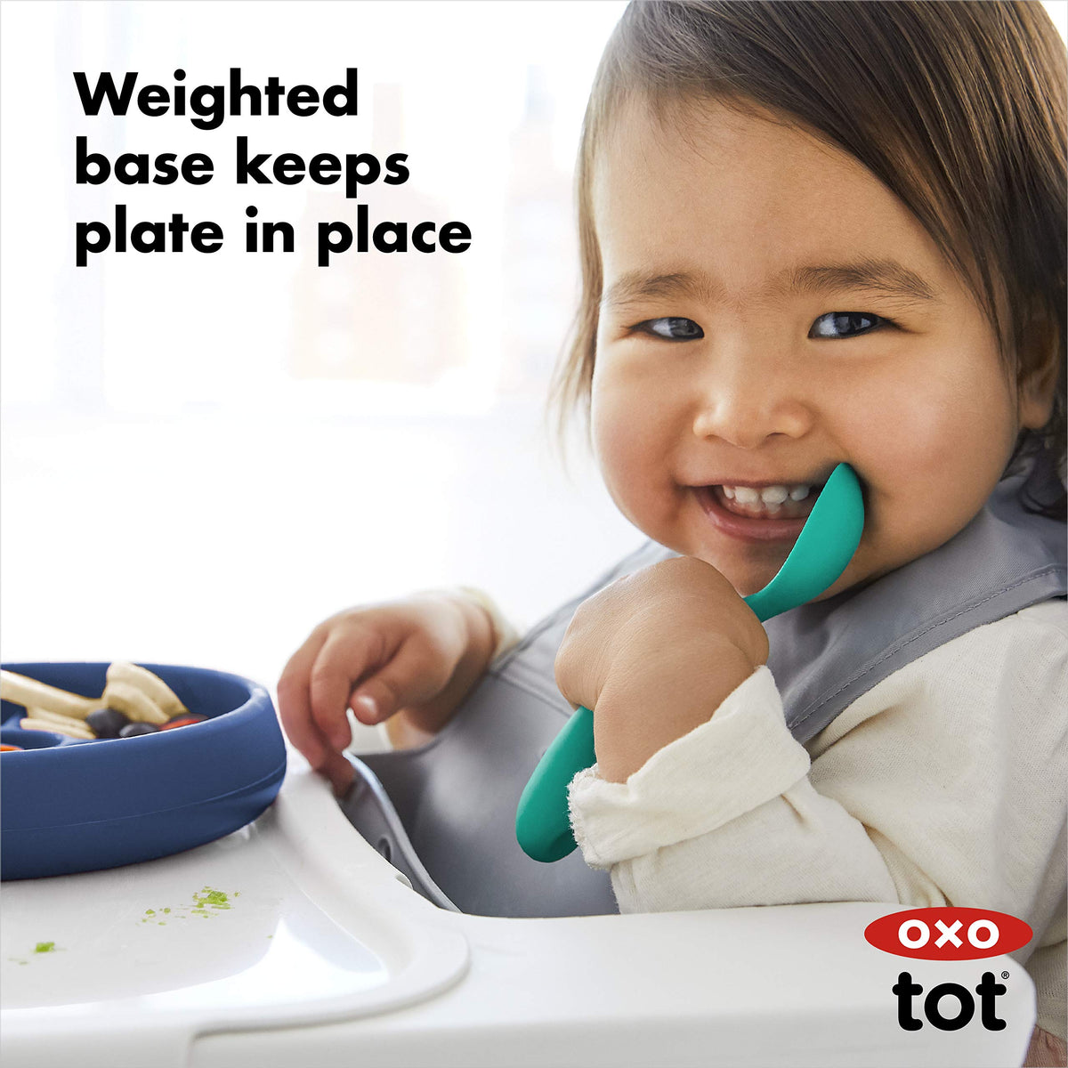 OXO Tot Silicone Divided Plate Navy