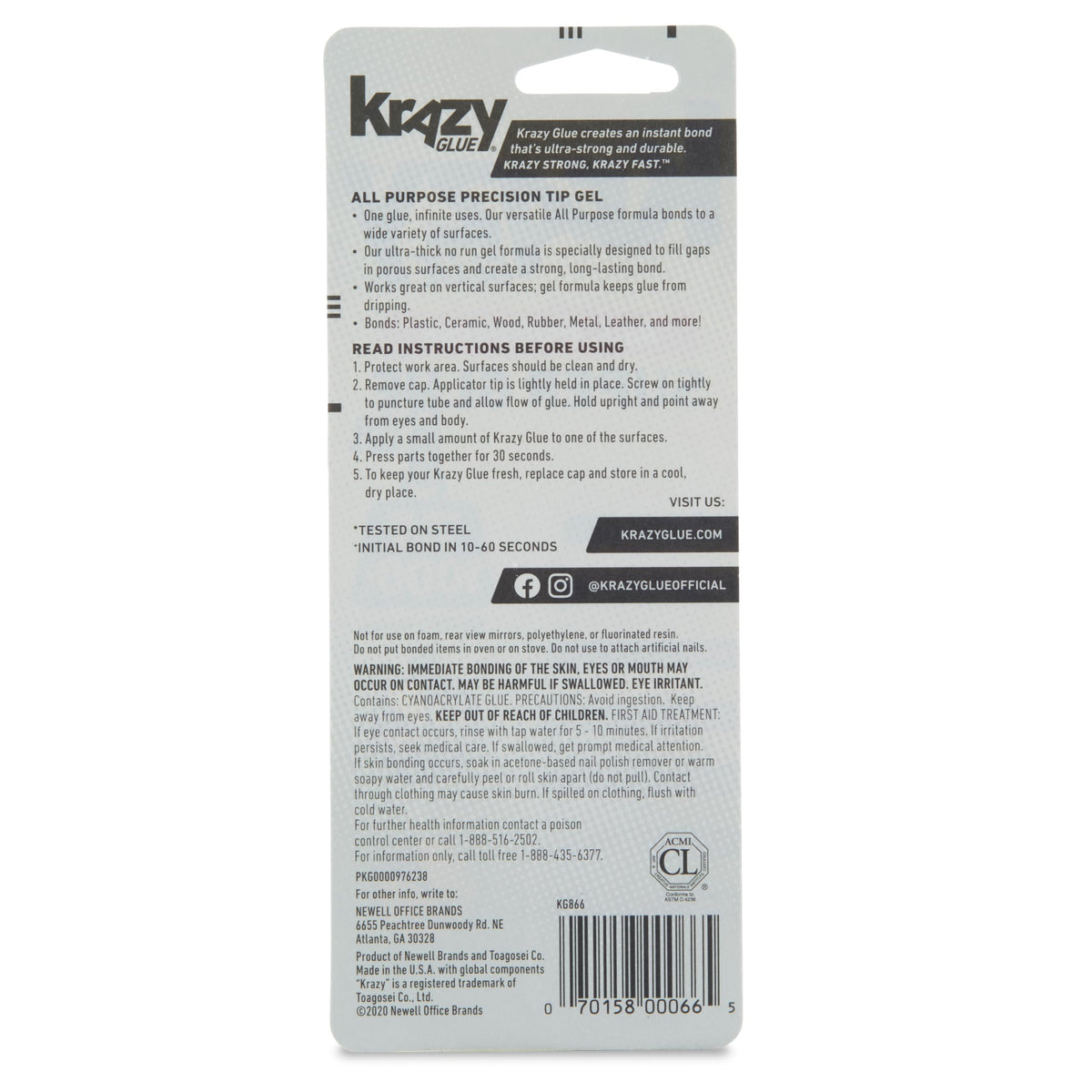 Krazy Glue, All Purpose Gel, Precision Tip, 2 g