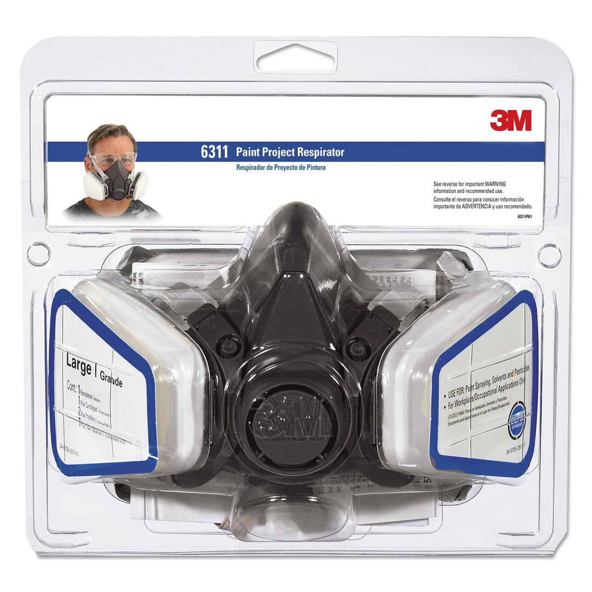 3M MMM6311PA1A - Half Facepiece Paint Spray/Pesticide Respirator