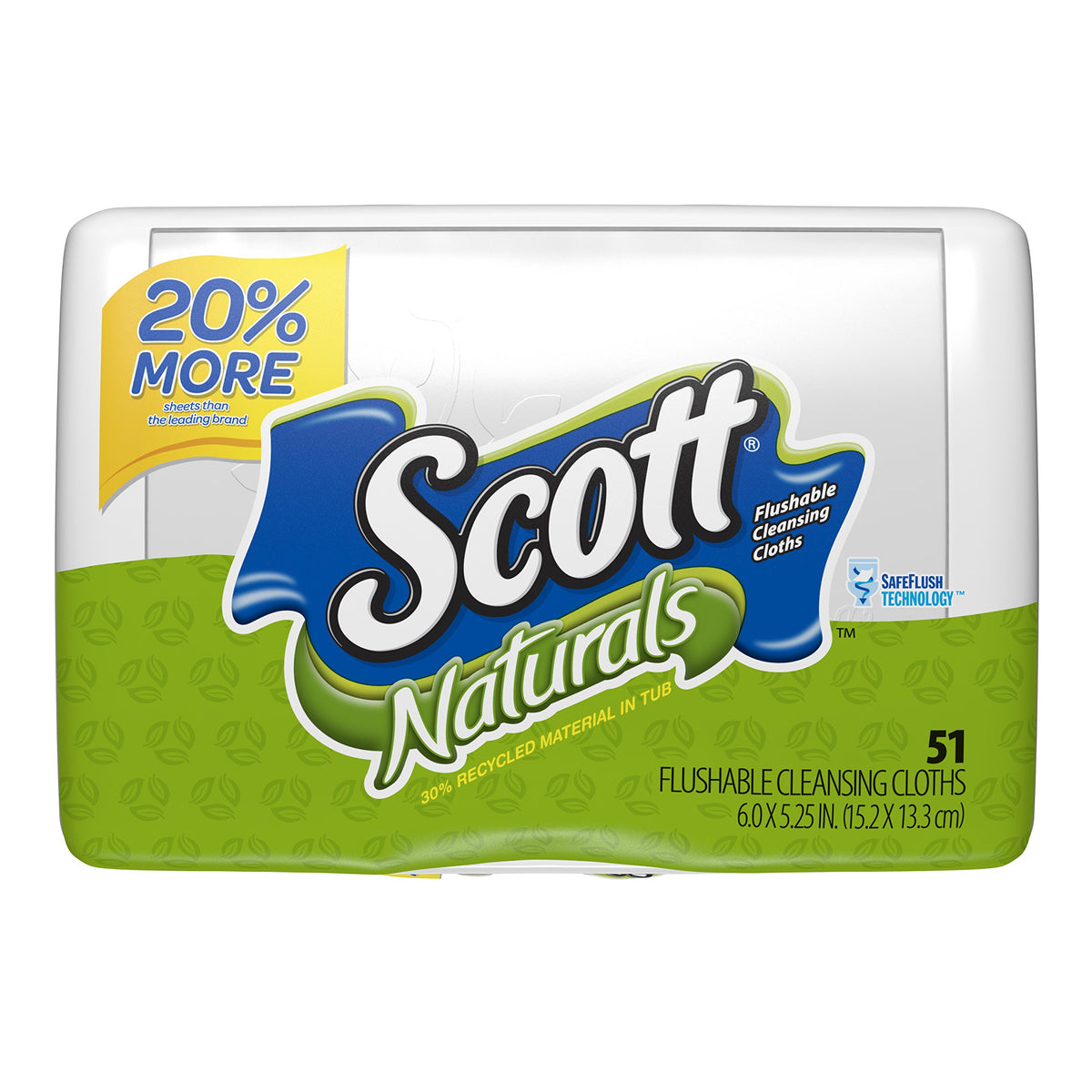 Scott Flushable Cleansing Cloths, Tub, 51 Count
