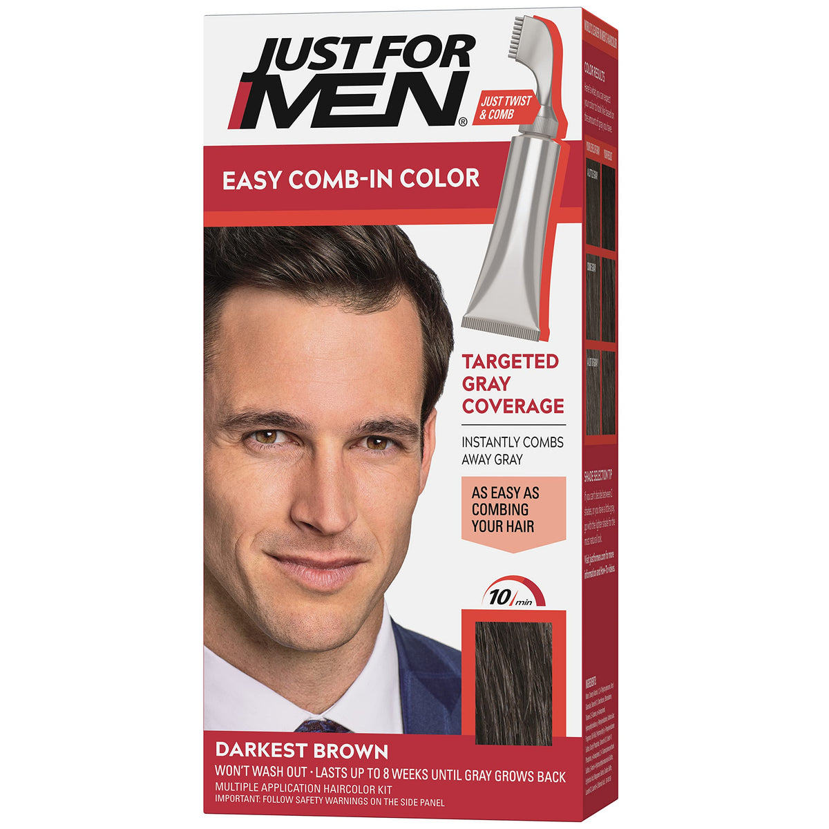 Just For Men Easy Comb-In Color Mens Hair Dye, Easy No Mix Application ...
