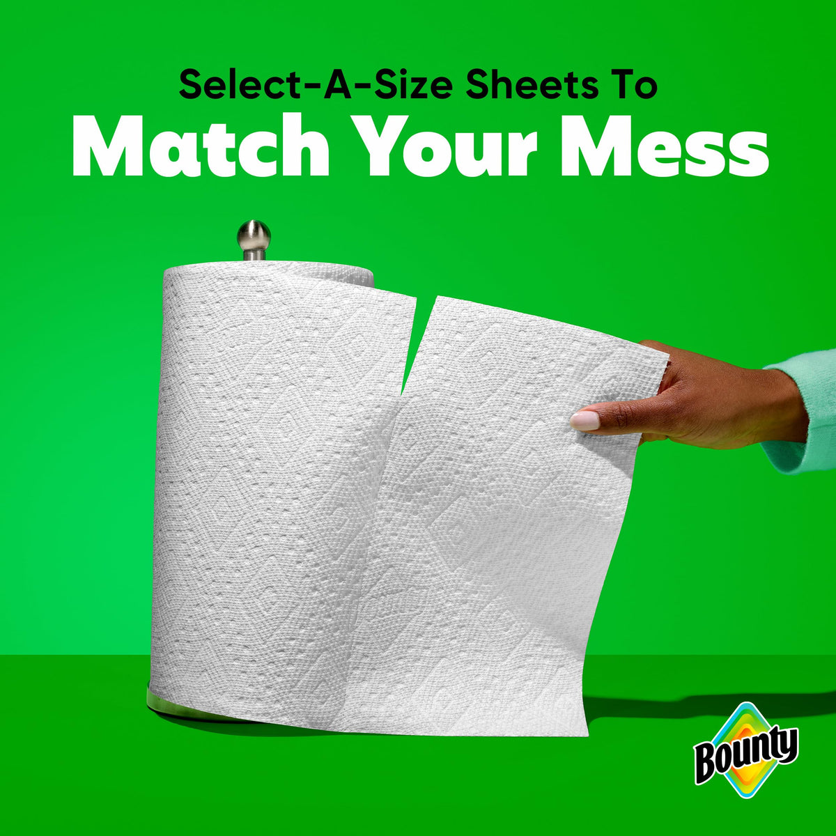Bounty Paper Towels Select-A-Size, White, 4 Triple Rolls = 12 Regular Rolls