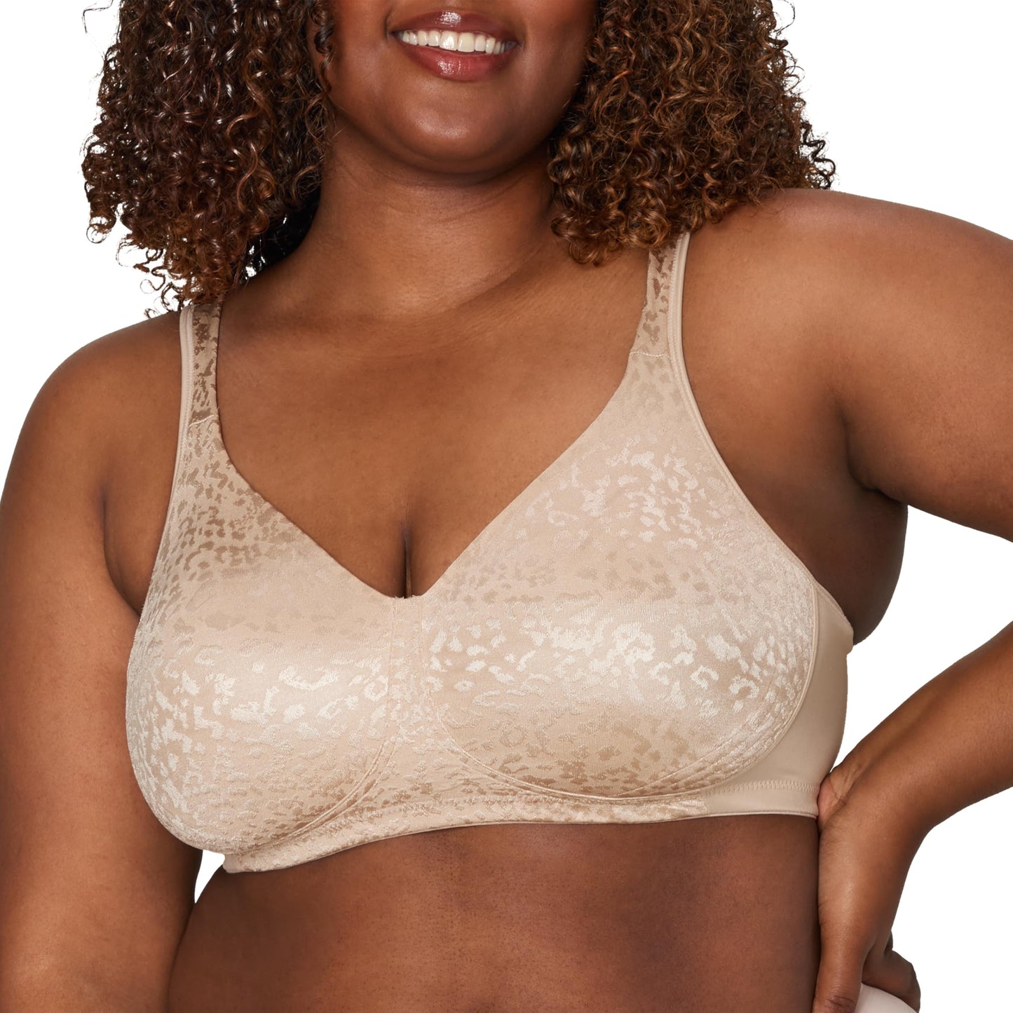 Playtex Women's Wireless, 18 Hour Plus-Size Bras Available, Ultimate Lift, Moisture-Wicking, Single or 2-Pack, Almond Animal, 40B