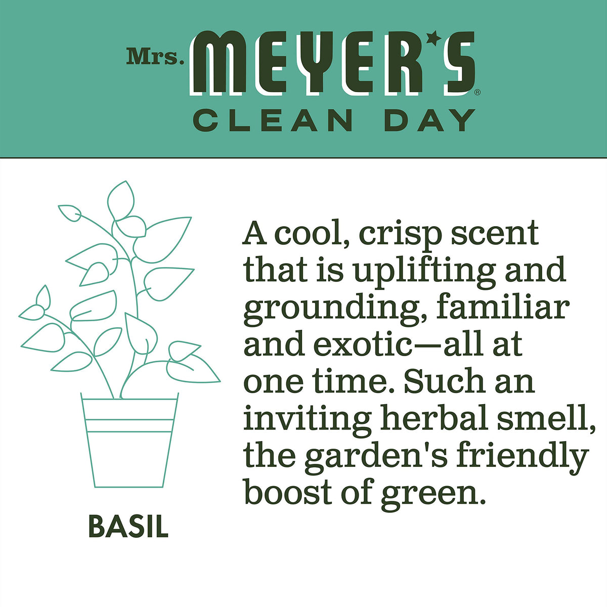 Mrs Meyers Clean Day Multi-Surface Everyday Cleaner, Basil 16 oz (Pack of 6)