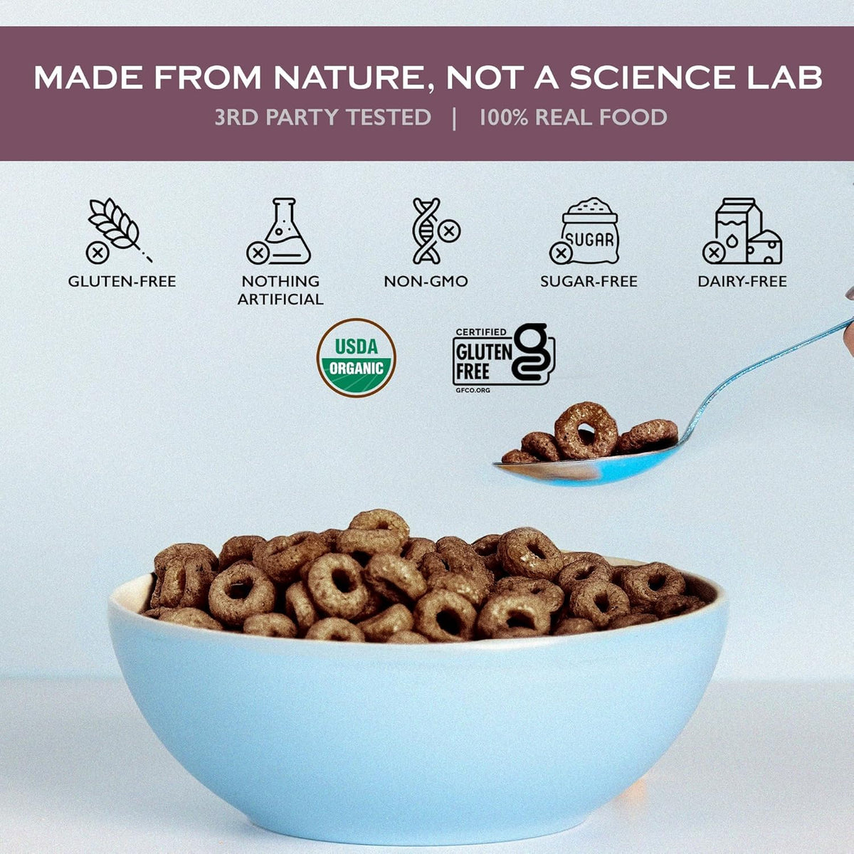 Lovebird Organic Grain-Free Cocoa Cereal, 7 Oz