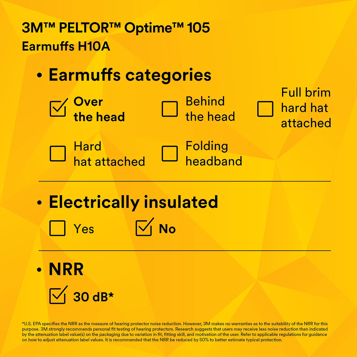 3M Over-the- Head, H10A