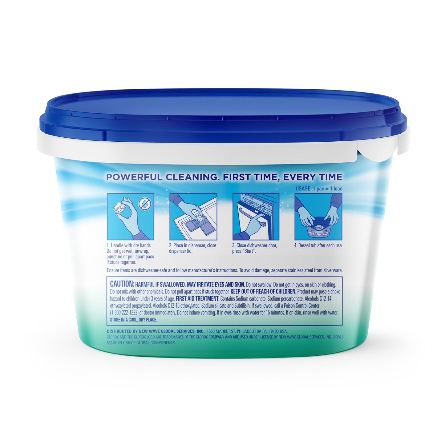 Clorox Triple Action + Ultra Dishwasher Detergent Pacs, 60 Count Dishwashing Pacs, Fresh Scent
