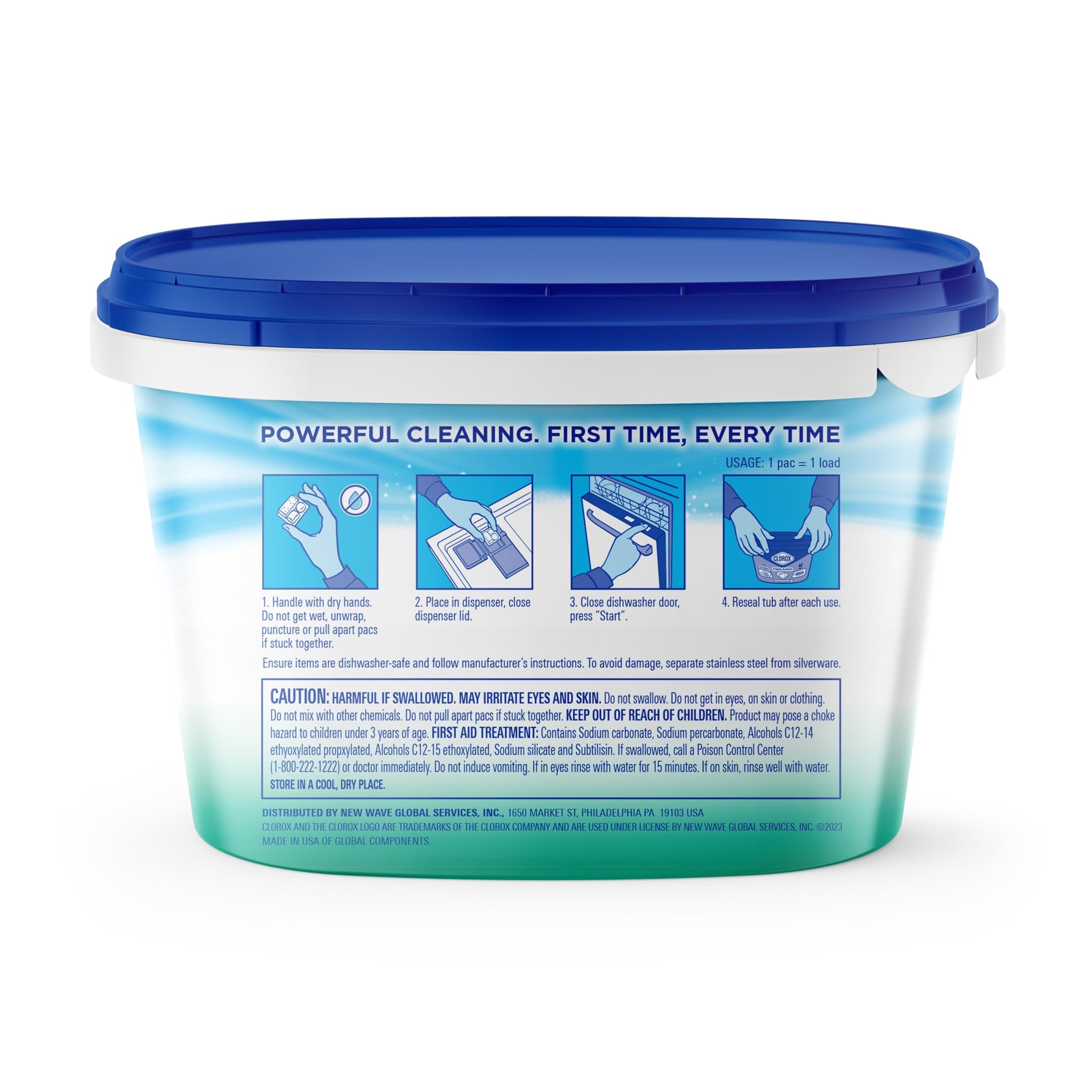Clorox Triple Action + Ultra Dishwasher Detergent Pacs, 60 Count Dishwashing Pacs, Fresh Scent