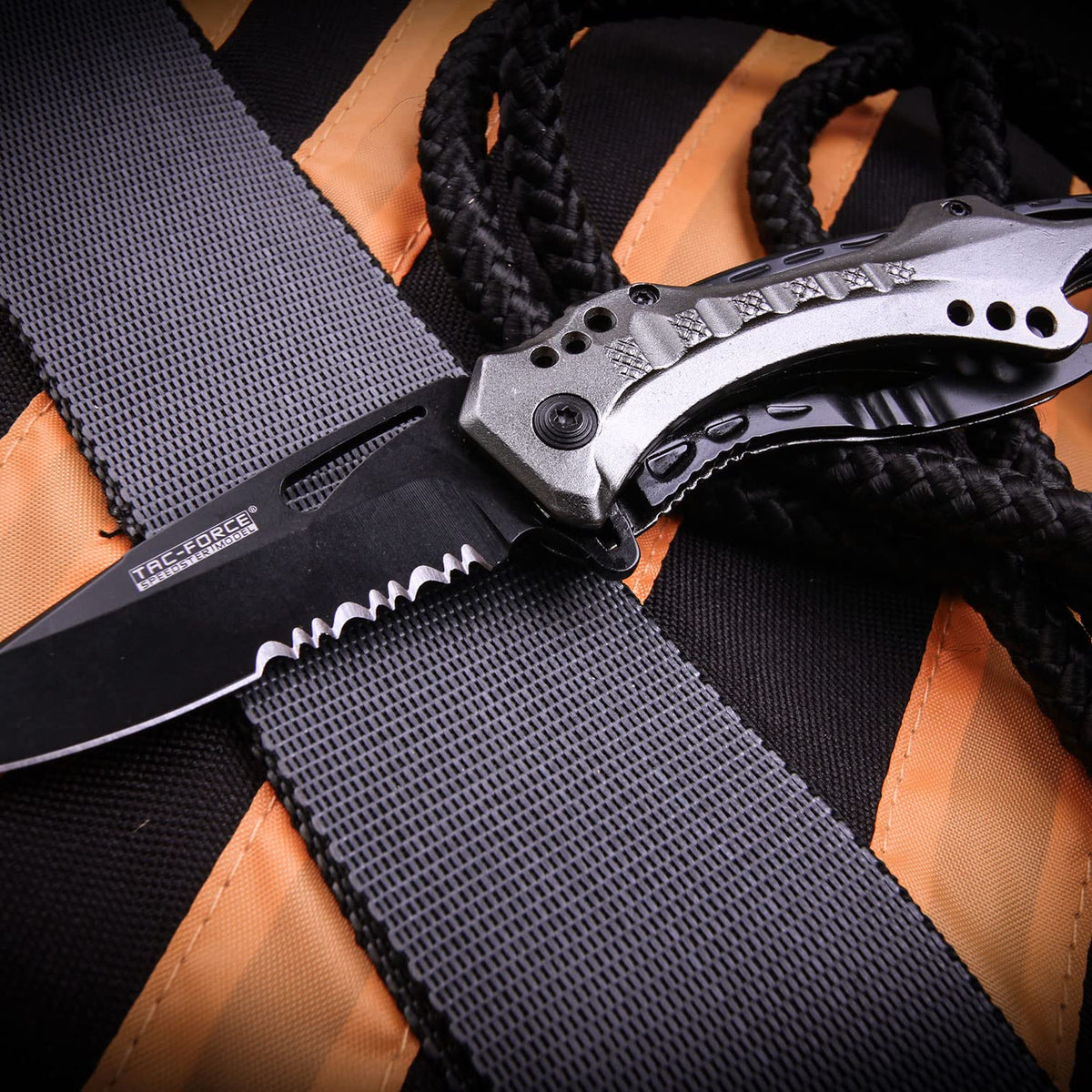 TAC Force TF-705GY Tactical Spring Assisted Knife 4.5"" Closed, Grey camo