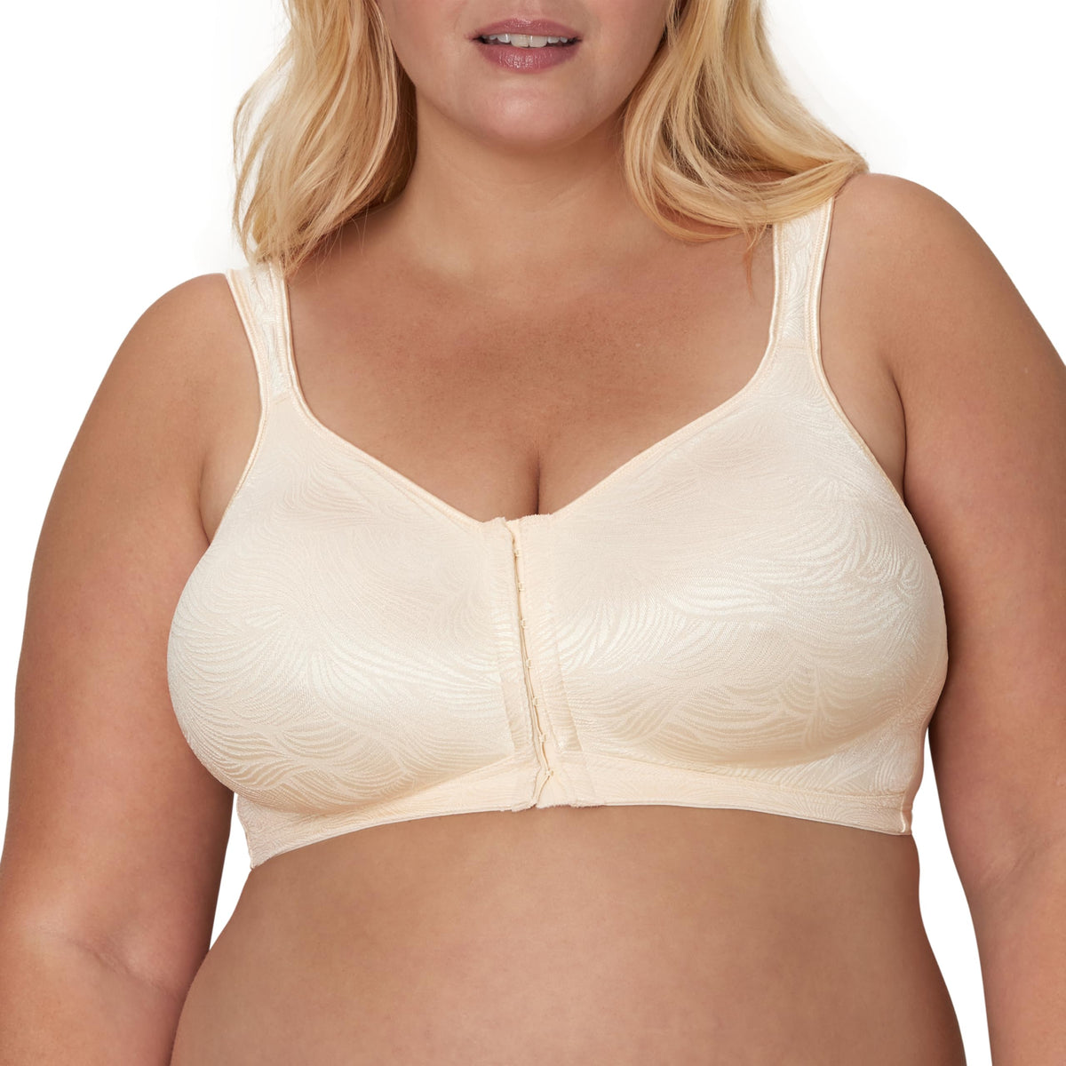 Playtex Women's 18 Hour Extra Back Support Front Close Wireless Bra USE52E with 2-Pack Option Light Beige