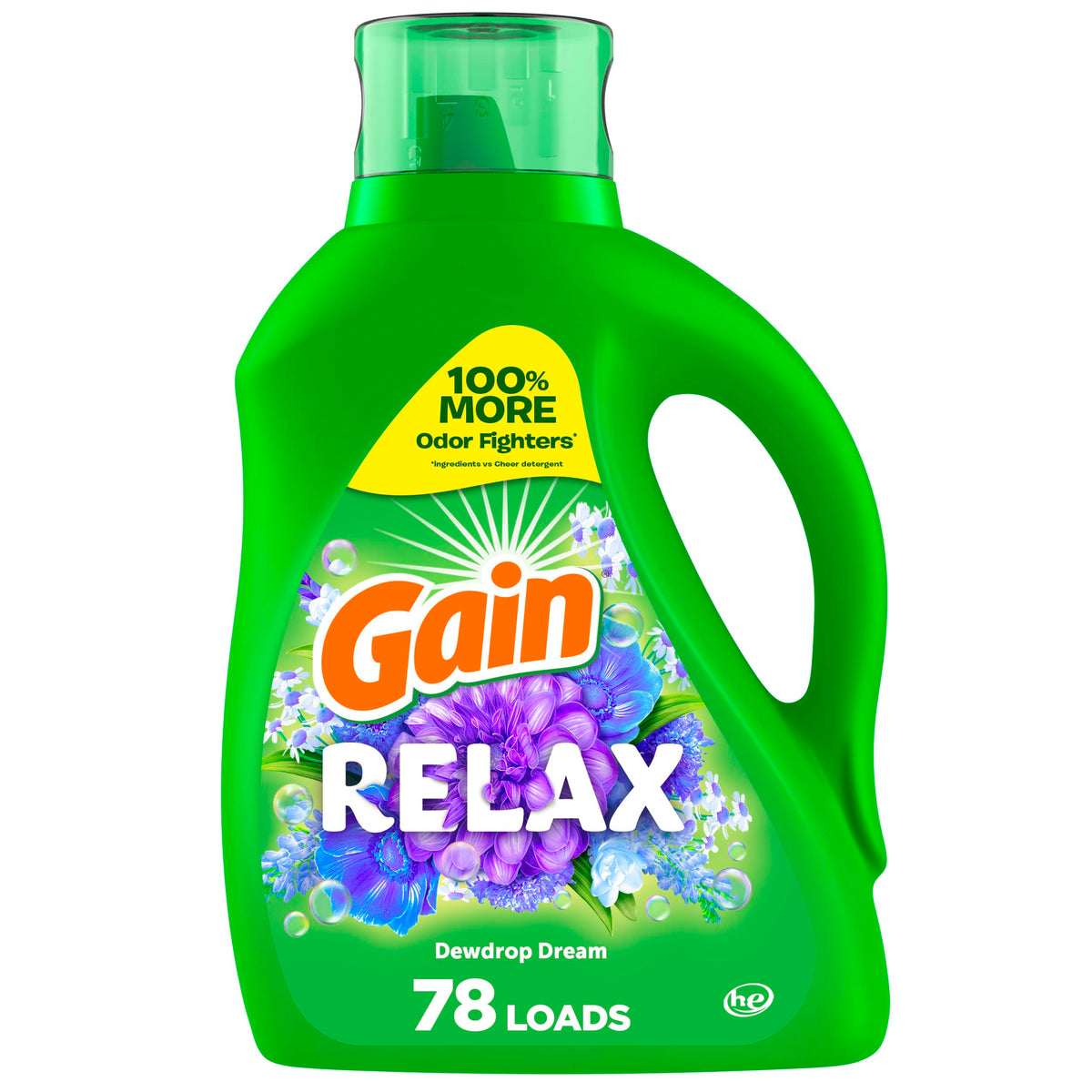 Gain Liquid Laundry Detergent, Relax, HE Compatible, 113 fl oz, 78 Loads