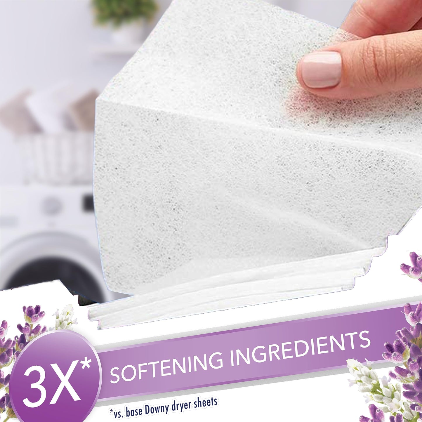 Downy Light Mega Dryer Sheets, Fabric Softener Dryer Sheets, White Lavender, 180 Count