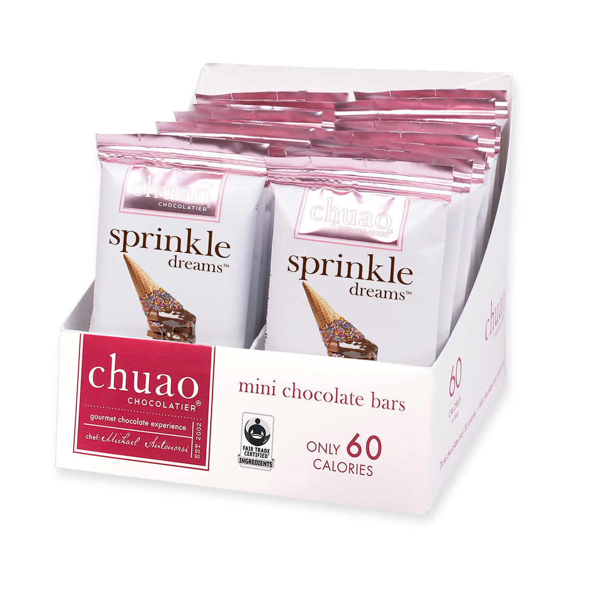 Chuao Chocolatier Sprinkle Dreams Milk Chocolate Mini Bars | Gourmet Artisan No Preservatives | For Gift Baskets, Christmas, Gifts for Women, Men, Birthday, Thank You, Care Package | 24 Pack