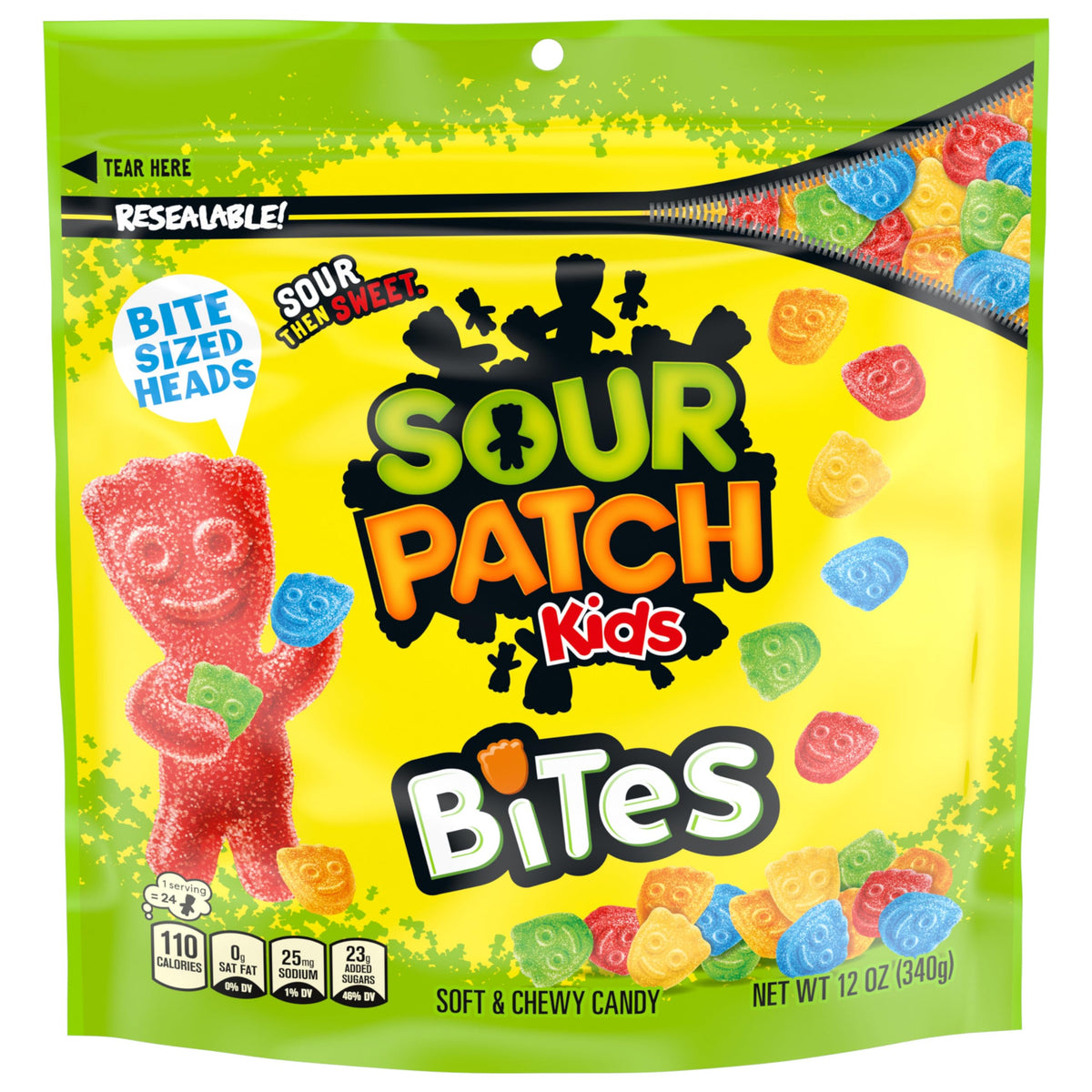 SOUR PATCH KIDS Bites Soft & Chewy Candy, Bulk Candy, 12-12 oz Bags