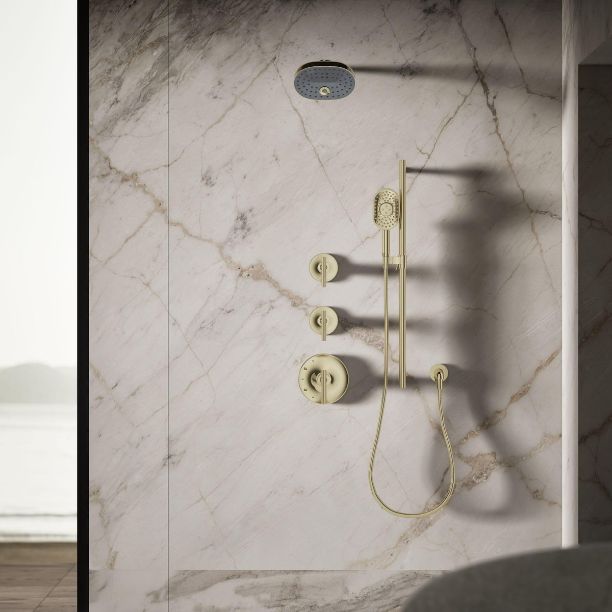 Kohler 26290-AF Statement® Three-function showerhead, 2.5 gpm, Vibrant French Gold