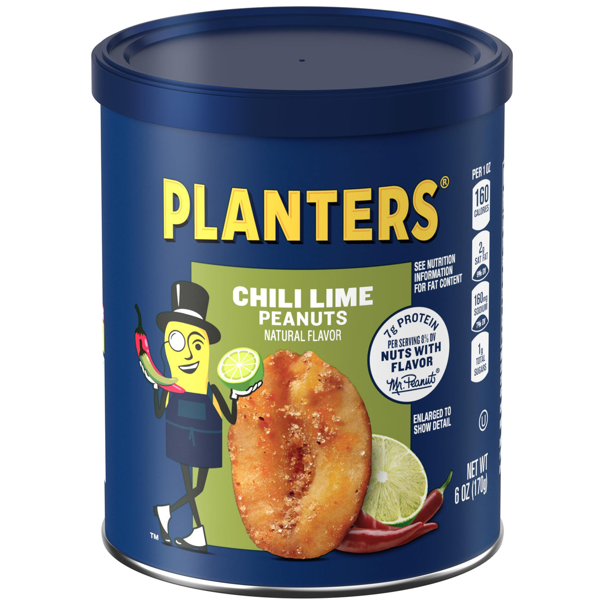 Planters Chili Lime Peanuts 6 Ounce (Pack of 8)