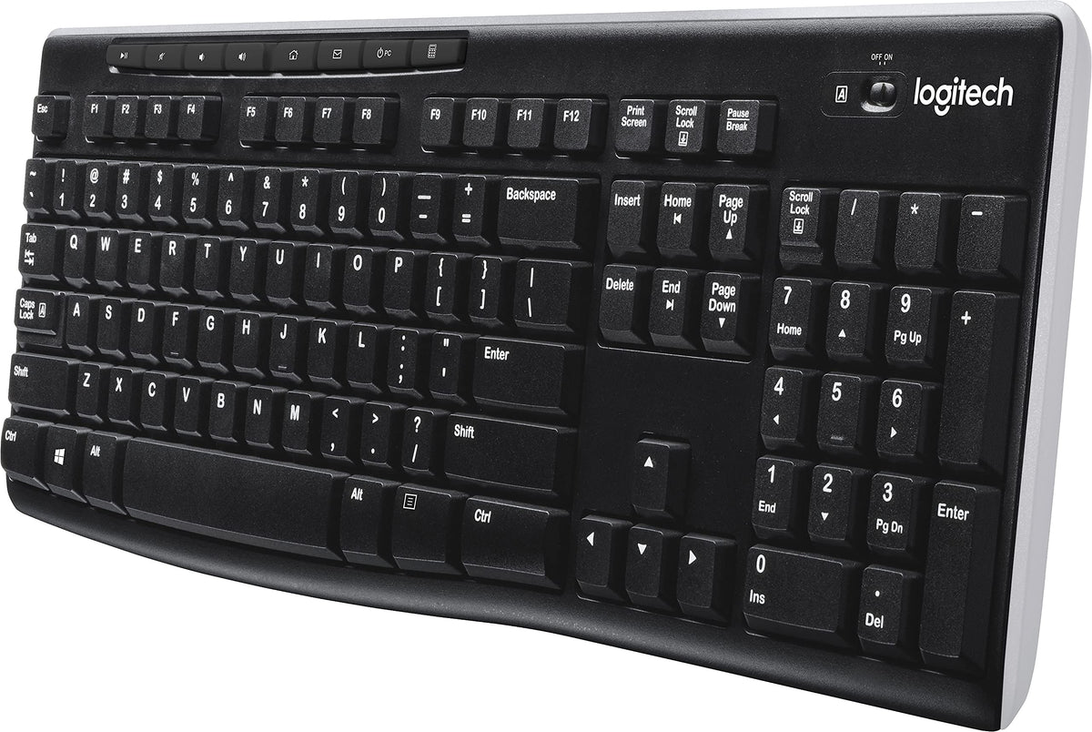 Logitech 920003051 K270 Wireless Keyboard, USB Unifying Receiver, Black