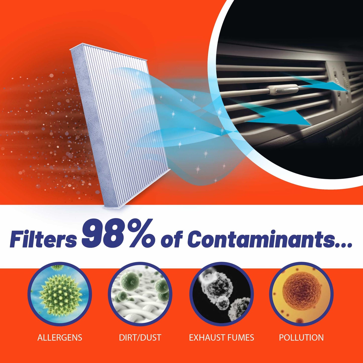 FRAM Fresh Breeze Cabin Air Filter Replacement for Car Passenger Compartment w/Arm and Hammer Baking Soda, Easy Install, CF10140 for Select Nissan, Infiniti and Mitsubishi Vehicles