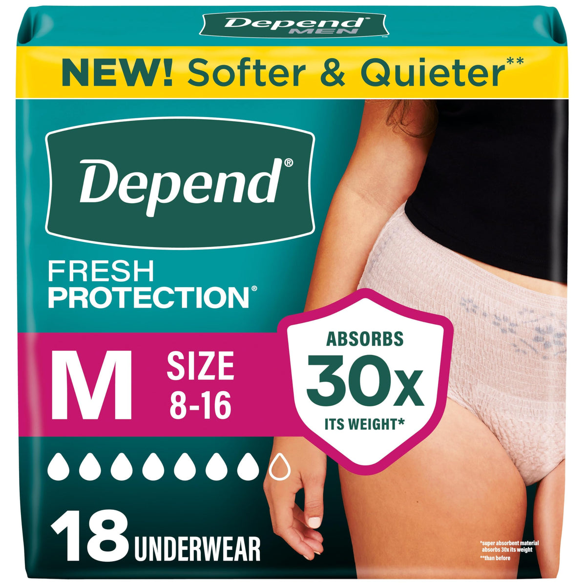 Depends Max Abs Undrwr Wmn 18 ct product image 1