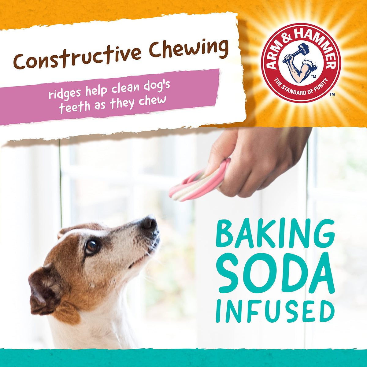 Arm & Hammer for Pets Ringers Dental Treats for Dogs Dog Dental Chews Fight Bad Breath & Tartar Without Brushing Fruity Strawberry Flavor in Dog Treat Bag,Dental Dog Chews(Pack of 24,120 Count)