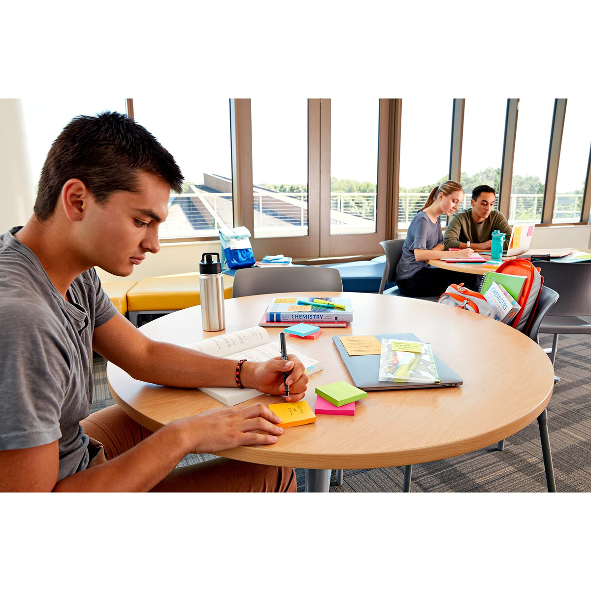 Post-it Super Sticky Notes, 5 Sticky Note Pads, 3 x 3 in., School Supplies, Office Products, Sticky Notes for Vertical Surfaces, Monitors, Walls and Windows, Vital Orange