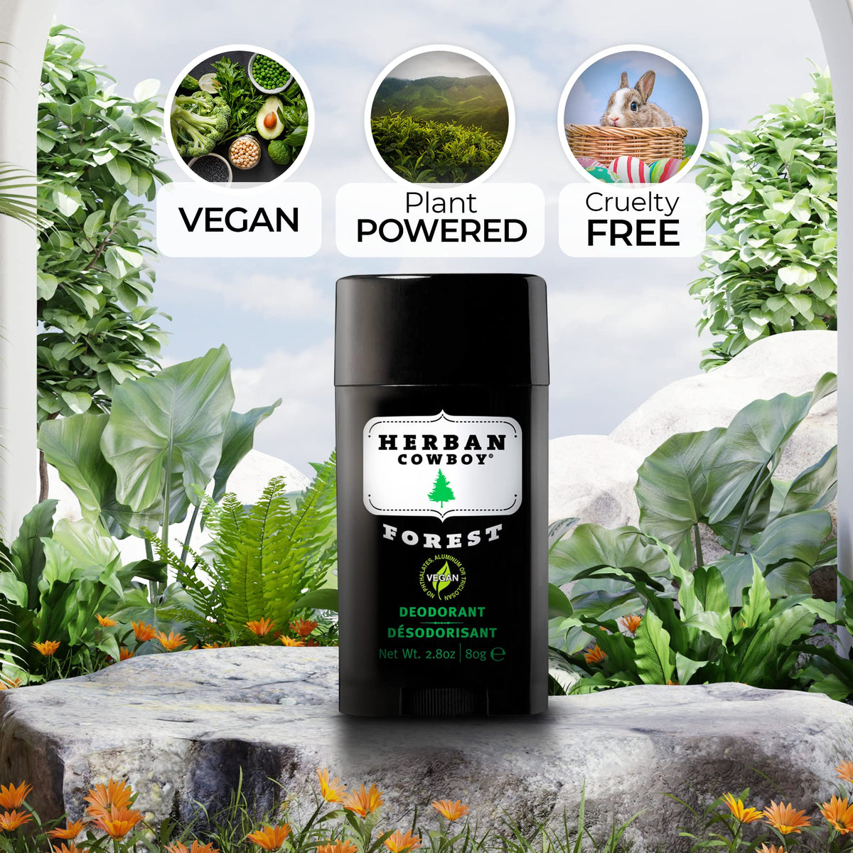 Herban Cowboy Forest Natural Deodorant, 2.8 oz.