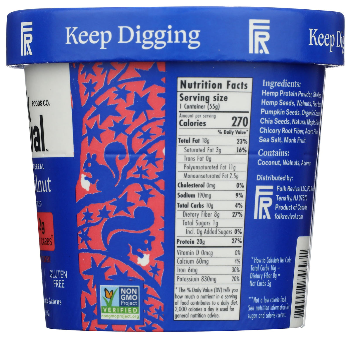 Folk Revival Maple Walnut Cereal Cup, 1.94 Oz