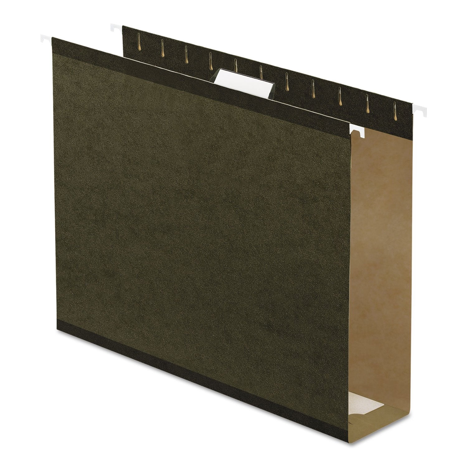 Pendaflex 04152X3 Extra Capacity Reinforced Hanging File Folders, 3", Letter Size, Standard green, 1/5 Cut, 25/BX (4152x3)