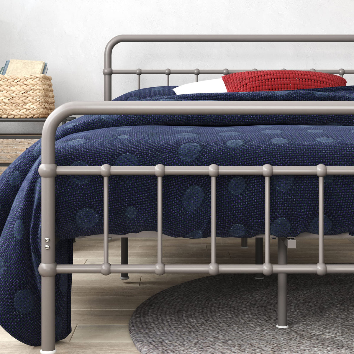 ZINUS Florence Metal Platform Bed Frame, Mattress Foundation, No Box Spring Needed, Easy Assembly, Grey, Twin