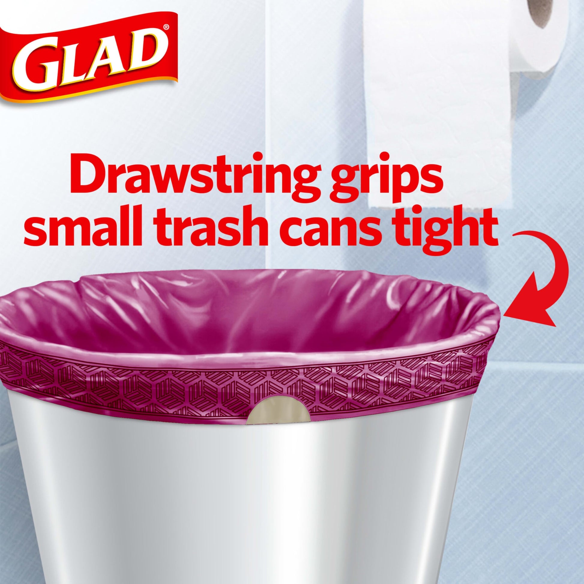 Glad Small Trash Bags 4 Gallon, Febreze Cherry Blossom Garbage Bags, Odor Resistant with Drawstring, 80 Count