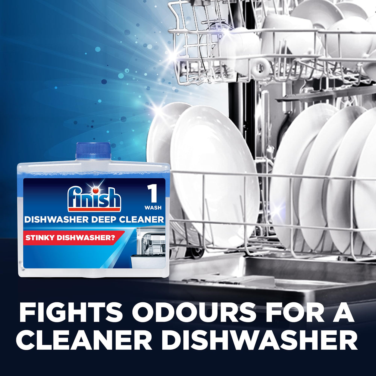 Finish Dishwasher Machine Cleaner | Original | Pack of 8, 250ml Each |Deep Cleans and Helps to prolong life of your dishwasher