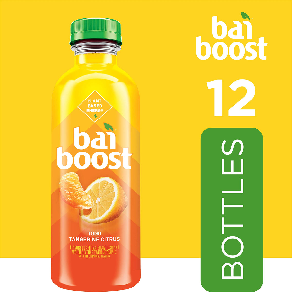 Bai Boost Togo Tangerine Citrus, Antioxidant Infused Beverage, 18 fl oz bottle (Pack of 12)