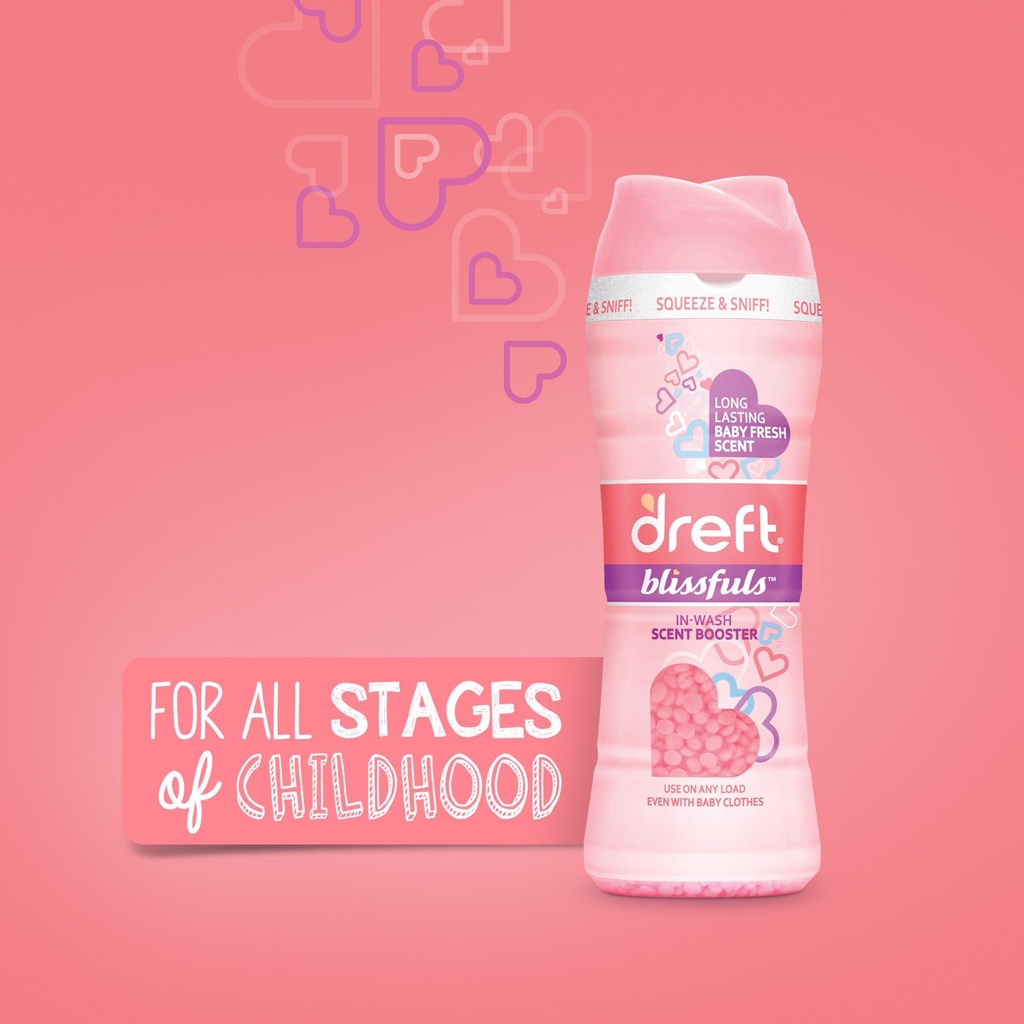 Dreft Blissfuls Laundry Scent Booster Beads for Washer, Baby Fresh Scent, 26.5 oz