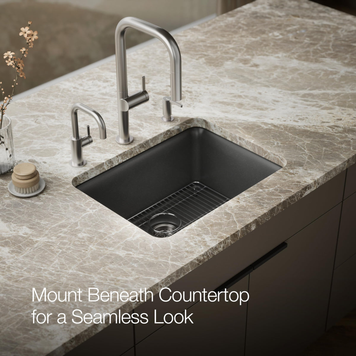 KOHLER 28001-CM7 Cairn Sink, 24 in, Matte Graphite