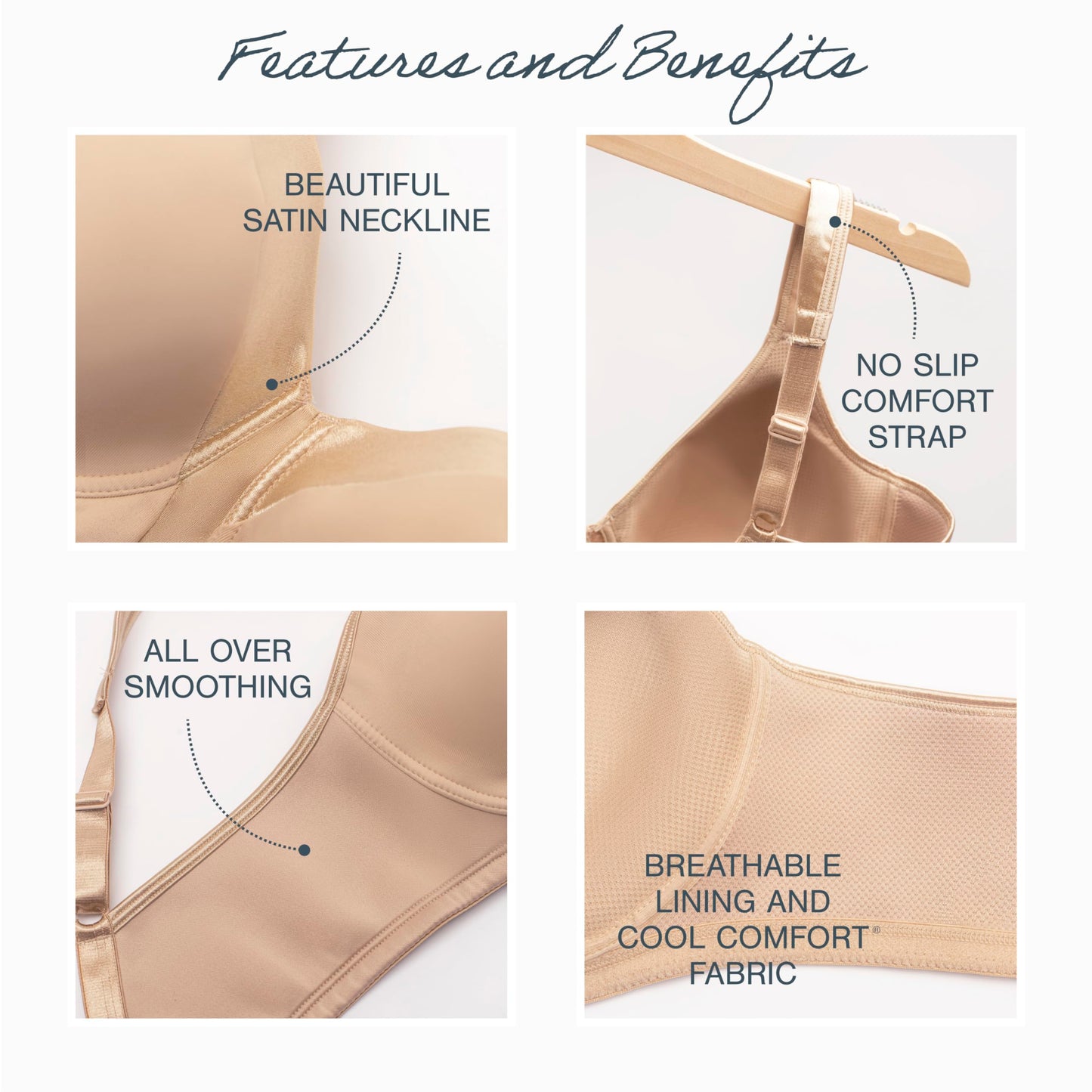 Playtex womens 18 Hour Silky Soft Smoothing Wireless Us4803, Available in Single and 2-pack Bras, Private Jet, 42C US