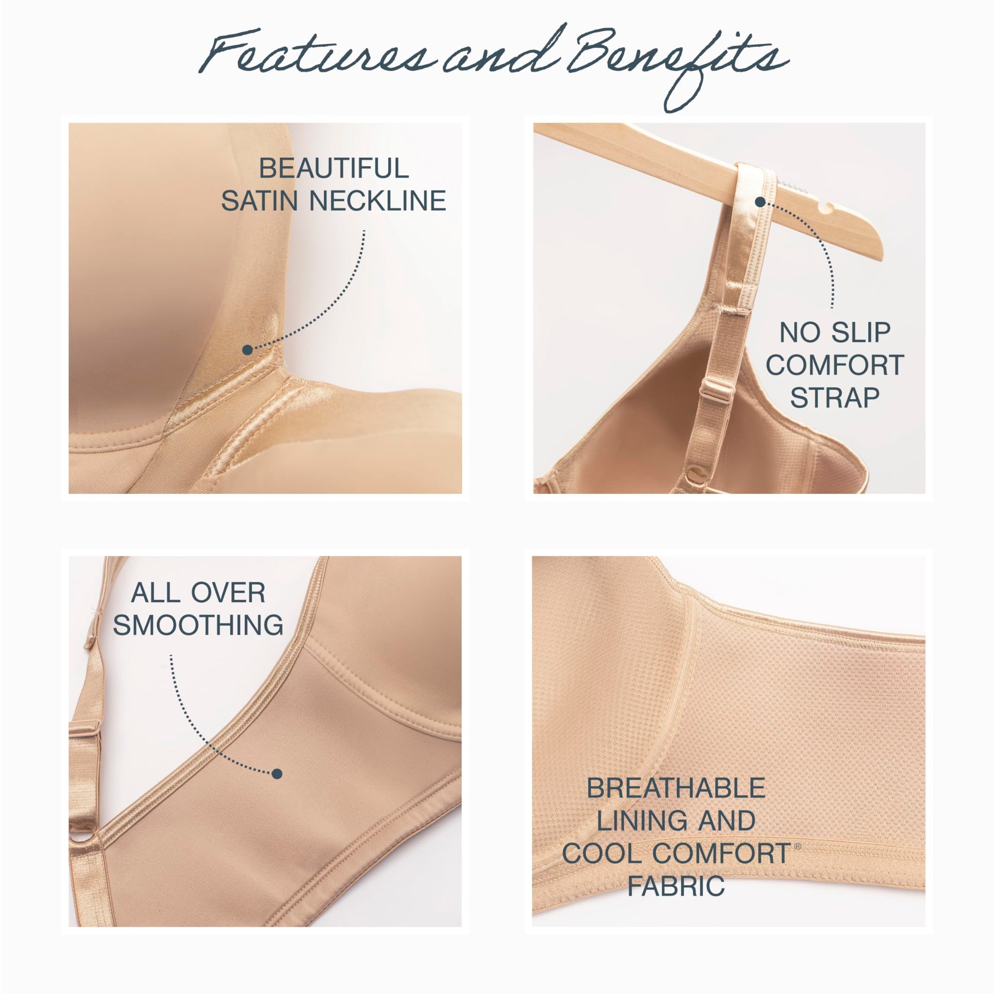 Playtex womens 18 Hour Silky Soft Smoothing Wireless Us4803, Available in Single and 2-pack Full Coverage Bra, Private Jet, 48C US