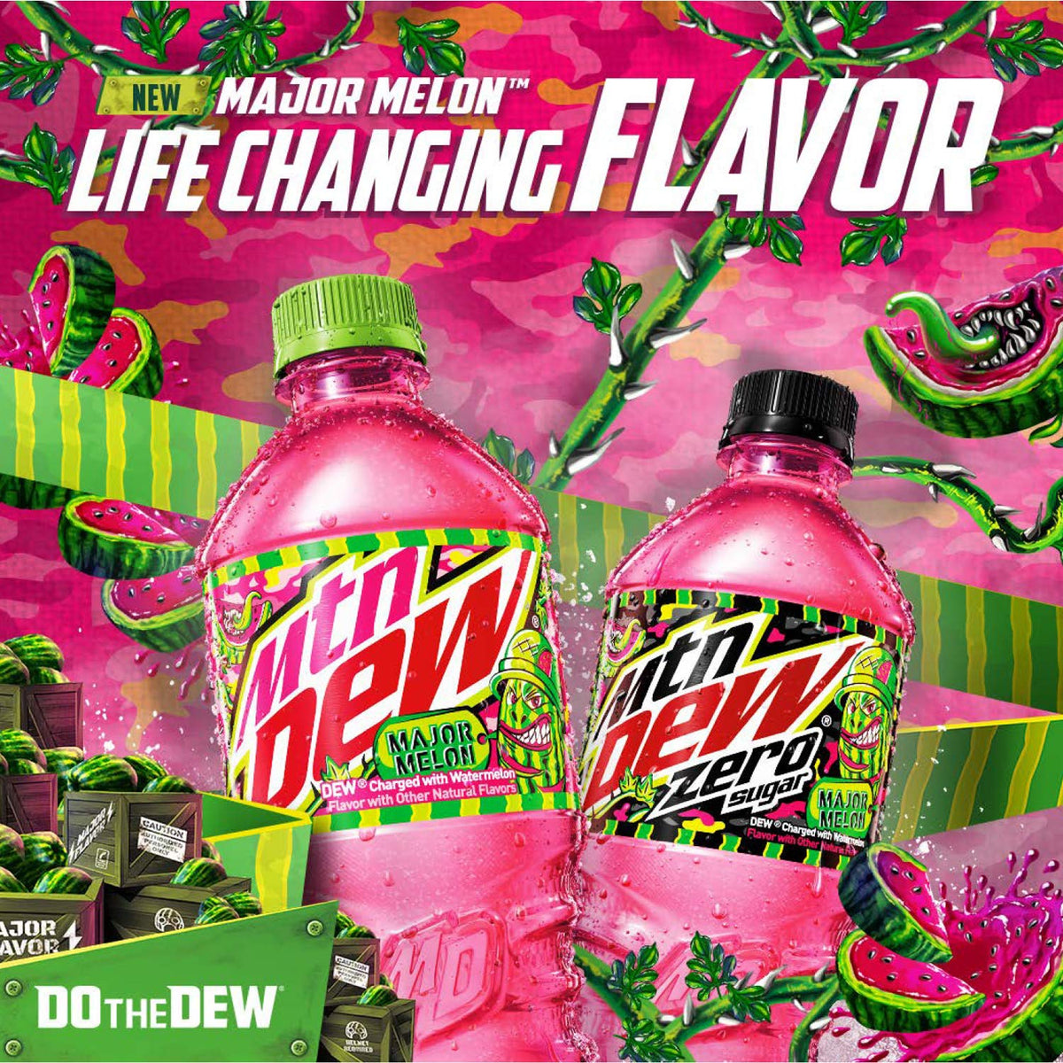 Mountain Dew Soda, Major Melon, 12oz Cans (12 Pack)