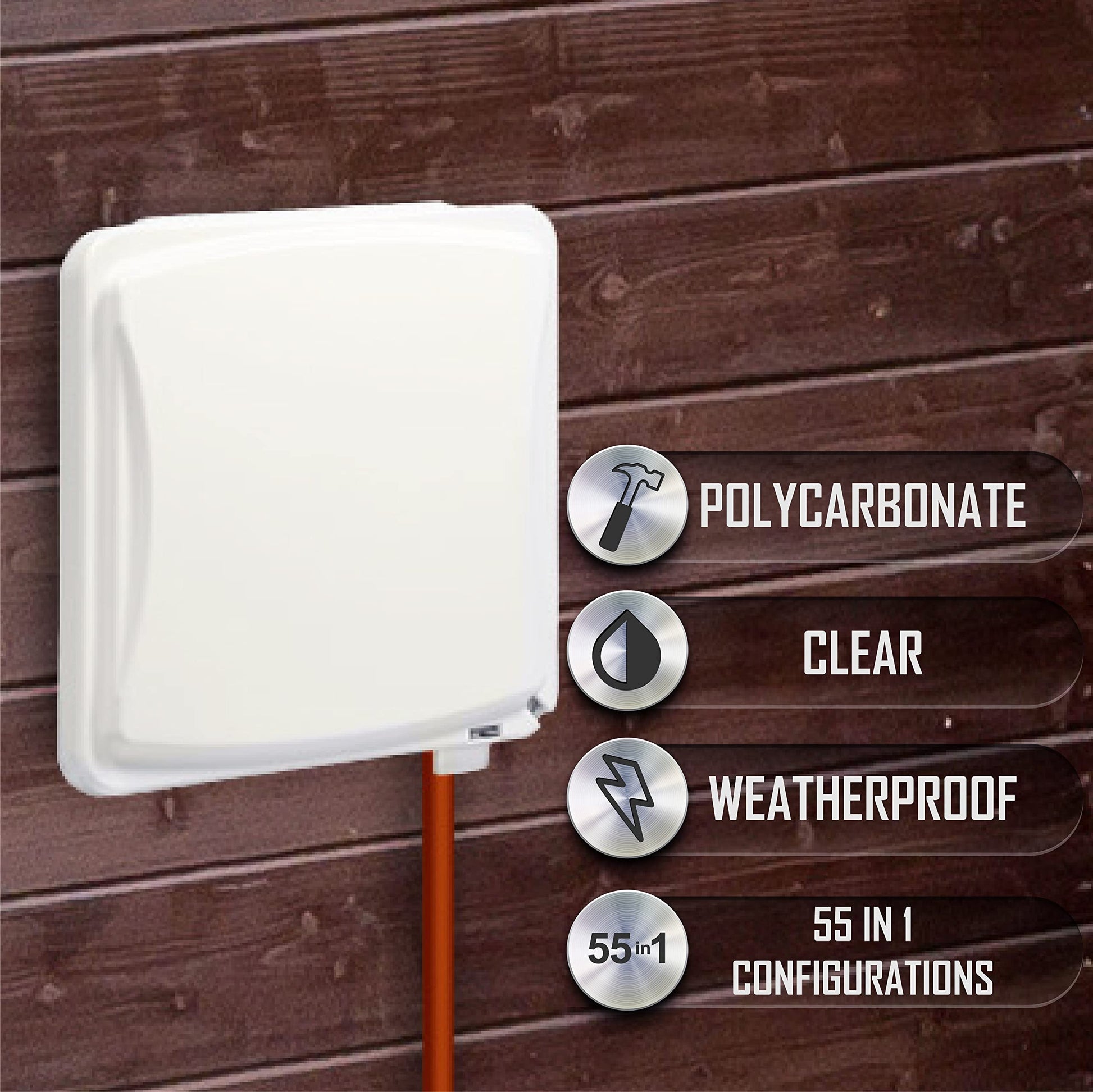TayMac MM1410W 55-in-1 Configurations 2-Gang Vertical Weatherproof Plastic Flat Cover, White
