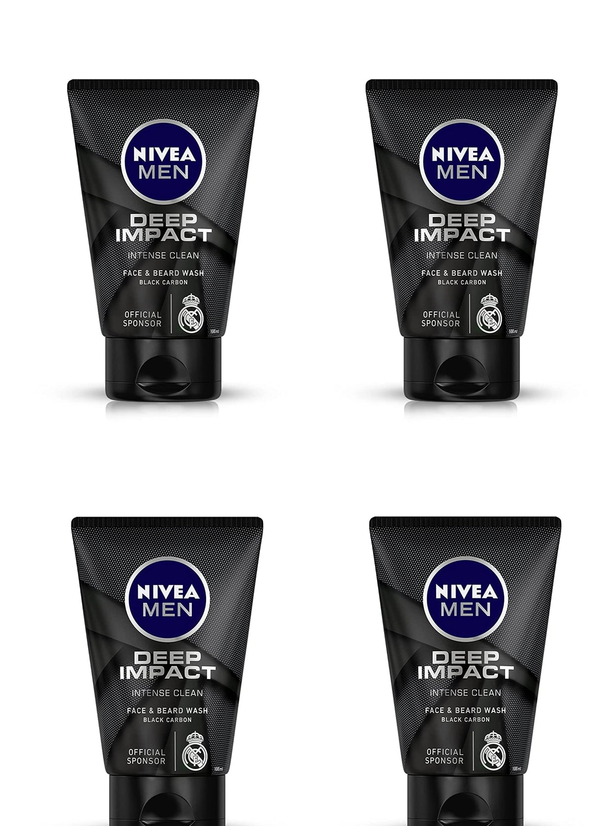 Nivea Men Deep Cleansing Beard & Face Wash - 3.3 Fl Oz (Pack of 4)