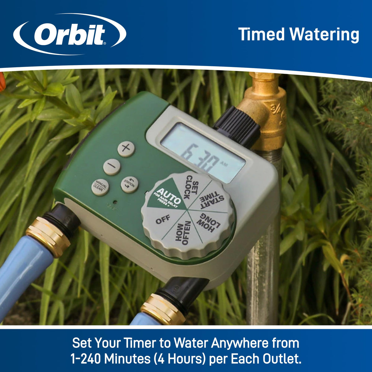 Orbit 58910 Digital 2 Outlet Hose Faucet Timer