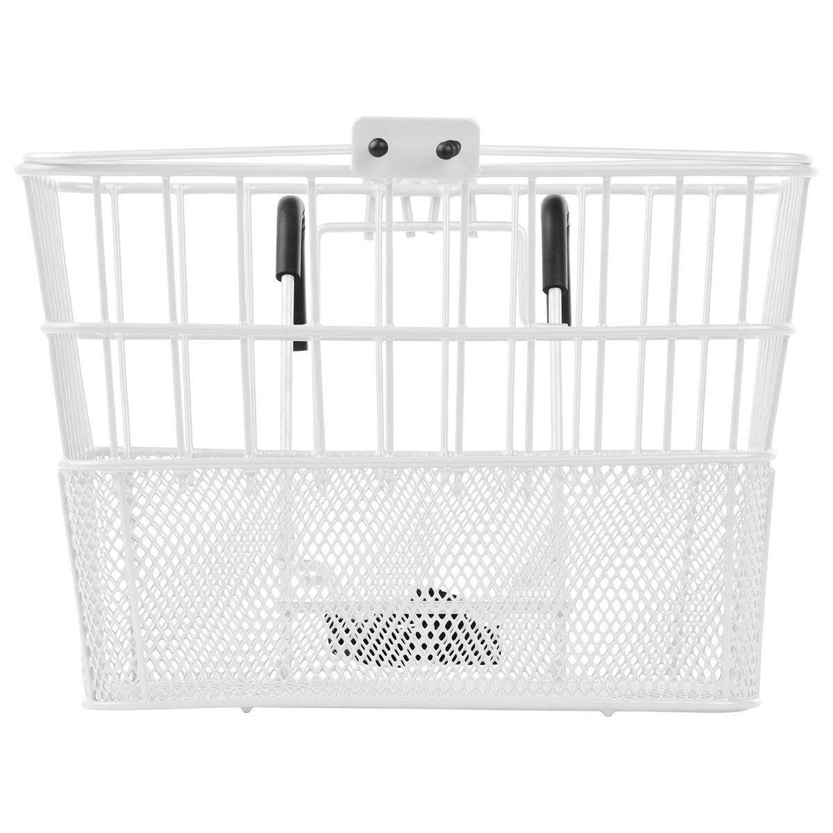 Retrospec Bicycles Detachable Steel Half-Mesh Apollo Bike Basket with Handles, Glossy White