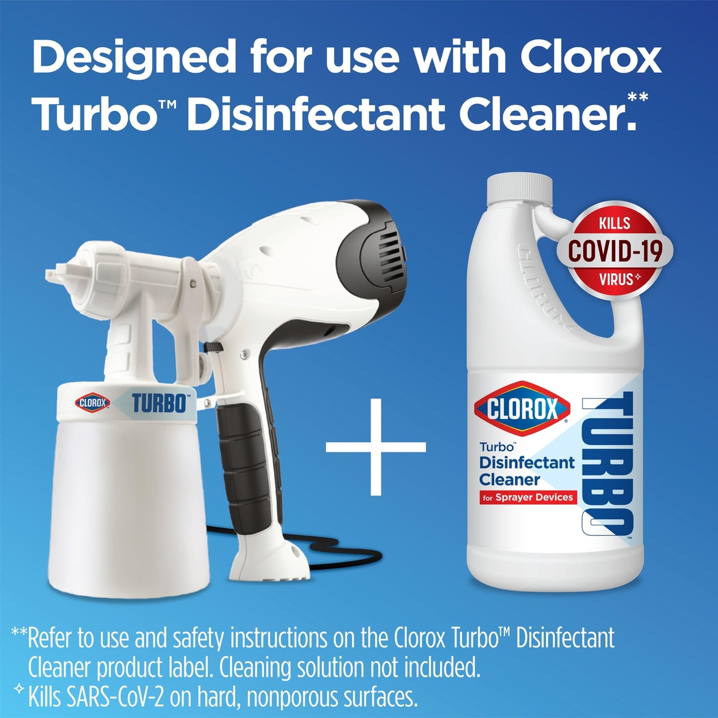 CLOROX Turbo Disinfectant Cleaner for Sprayer Devices, Bleach-Free, 64 Fluid Ounces (Pack of 2)