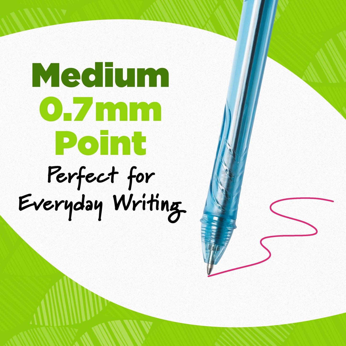 BIC Ecolutions Gel Pens, Medium Point (1.0mm), 12-Count Pack, Retractable Assorted Ink Pens Made from 78% Ocean-Bound Recycled Plastic Excluding Ink Cartridge