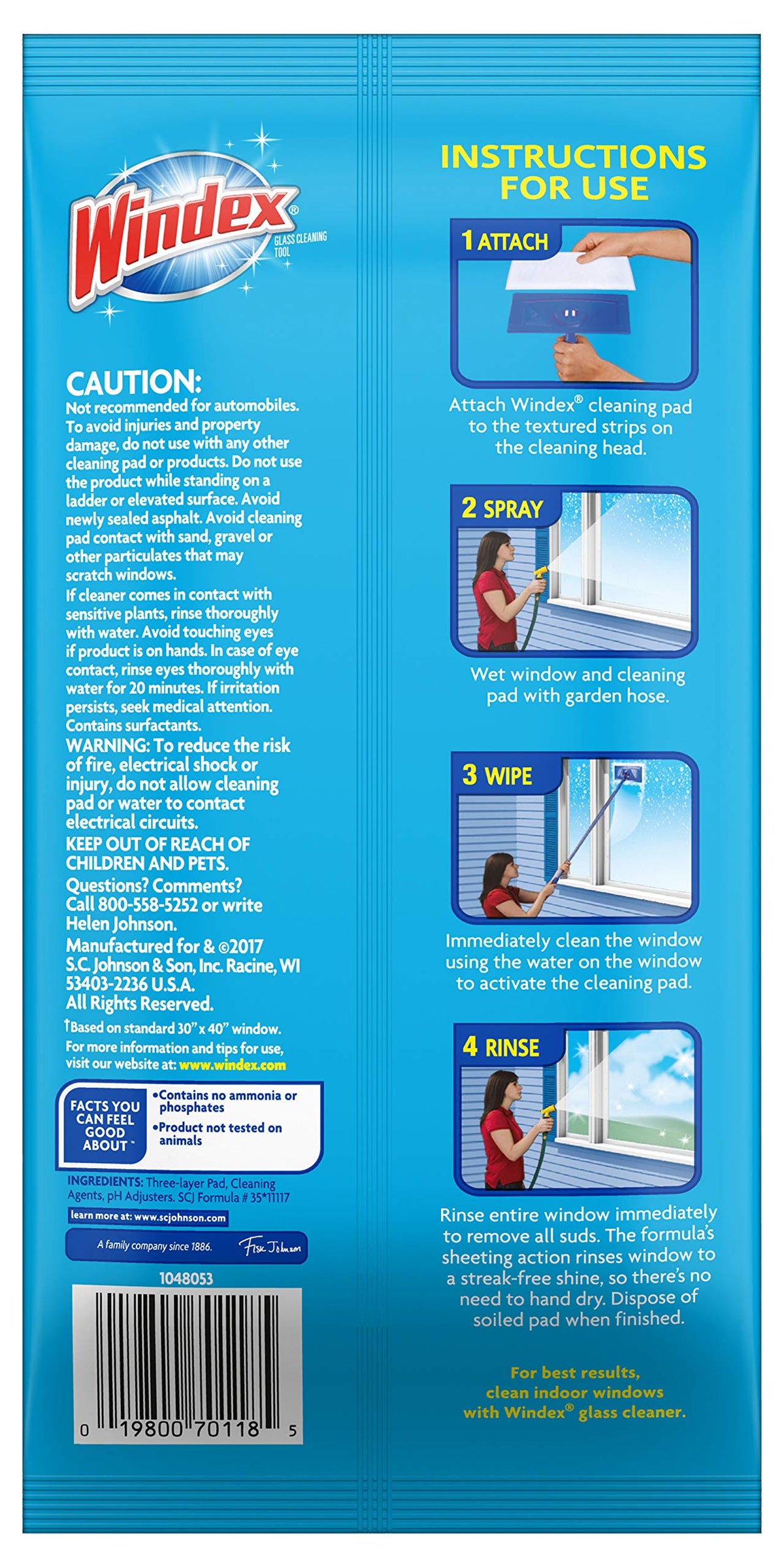 Windex All-In-One Window Cleaner Pads Refill, 2ct (Pack of 4)