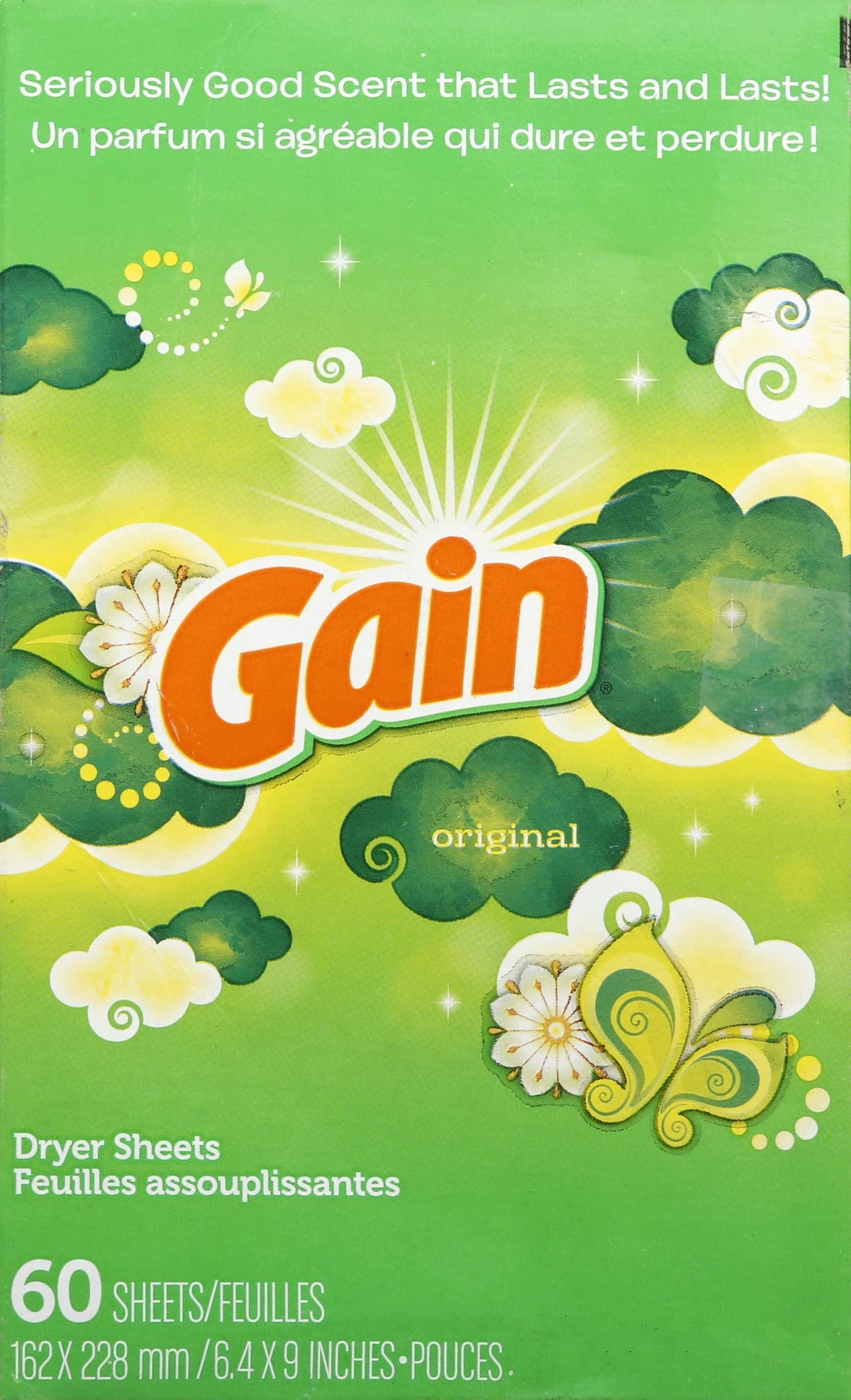 Gain, Dryer Sheet Original, 60 Count